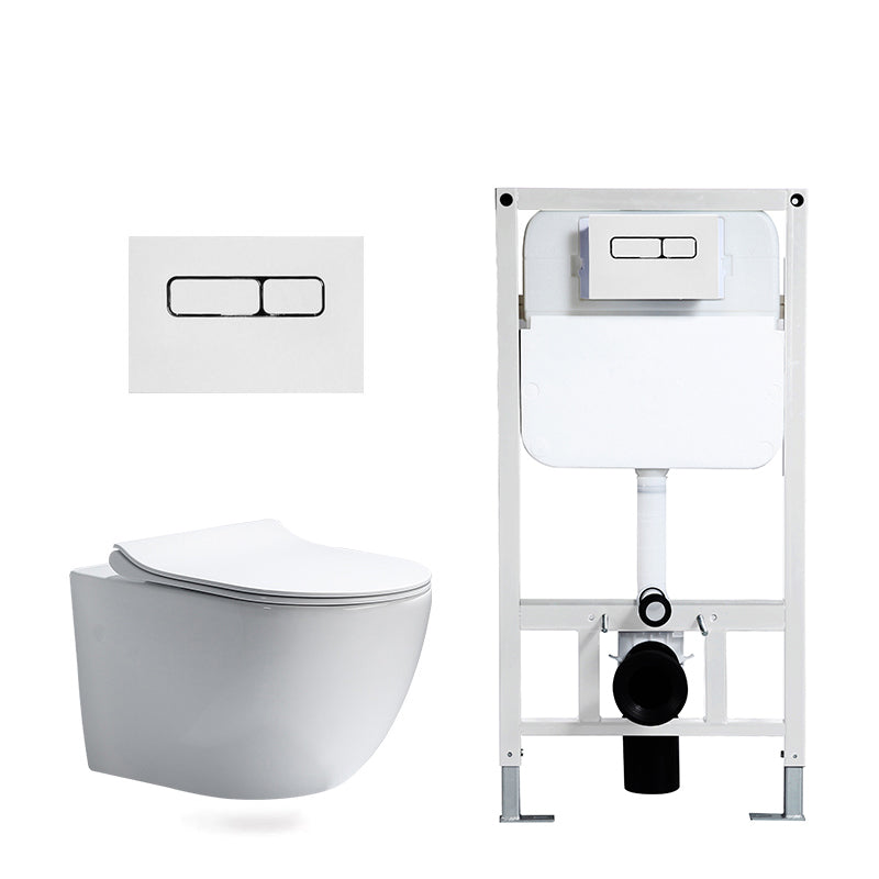 Modern White Flush Toilet Wall Mount Urine Toilet with Seat for Bathroom