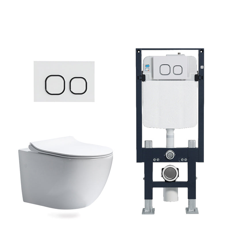 Modern White Flush Toilet Wall Mount Urine Toilet with Seat for Bathroom