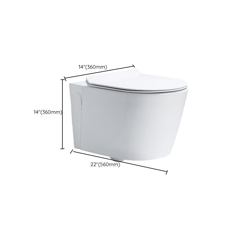 Modern White Flush Toilet Wall Mount Urine Toilet with Seat for Bathroom