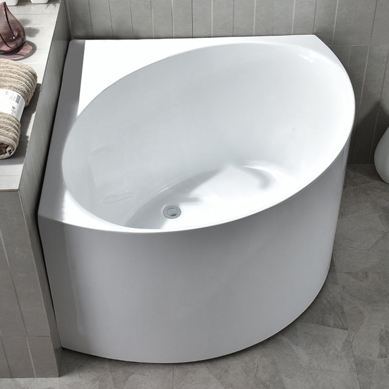 Back to Wall Bathtub Antique Finish Soaking Modern Corner Bath Tub