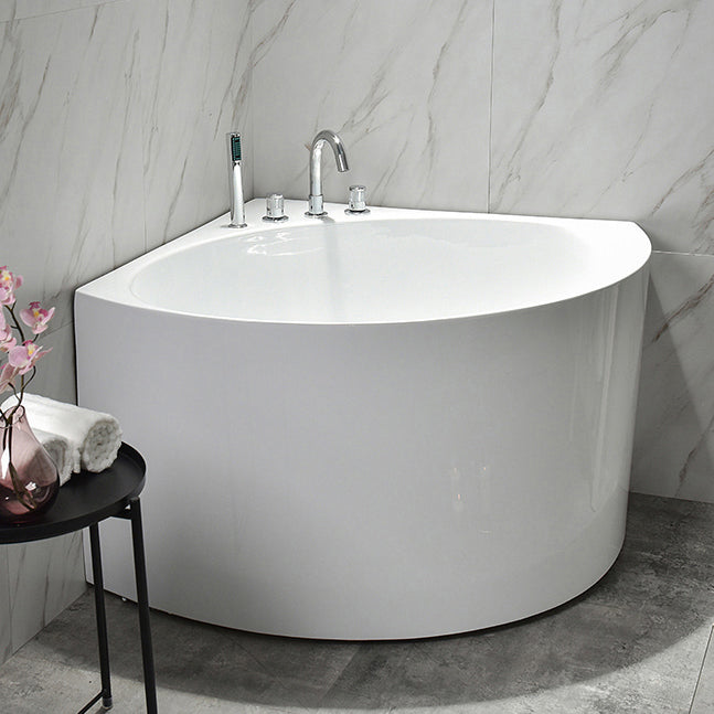 Back to Wall Bathtub Antique Finish Soaking Modern Corner Bath Tub