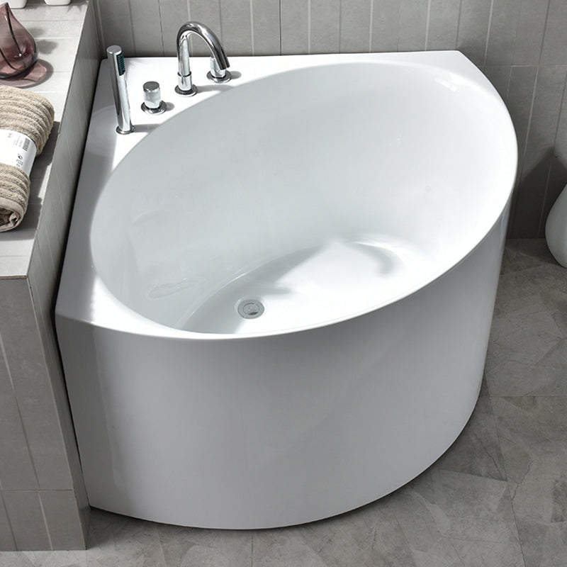 Back to Wall Bathtub Antique Finish Soaking Modern Corner Bath Tub