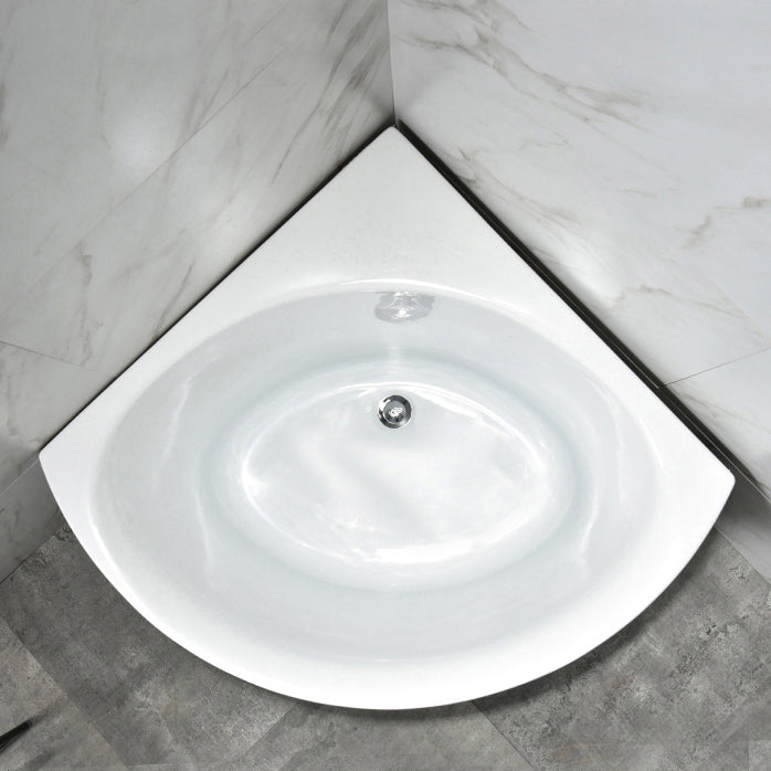 Back to Wall Bathtub Antique Finish Soaking Modern Corner Bath Tub