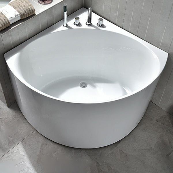 Back to Wall Bathtub Antique Finish Soaking Modern Corner Bath Tub