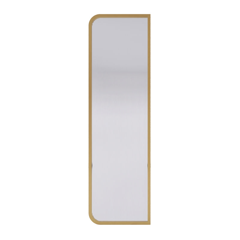 Black and Gold Fixed Glass Panel Framed Single Fixed Bath Fixed Panel