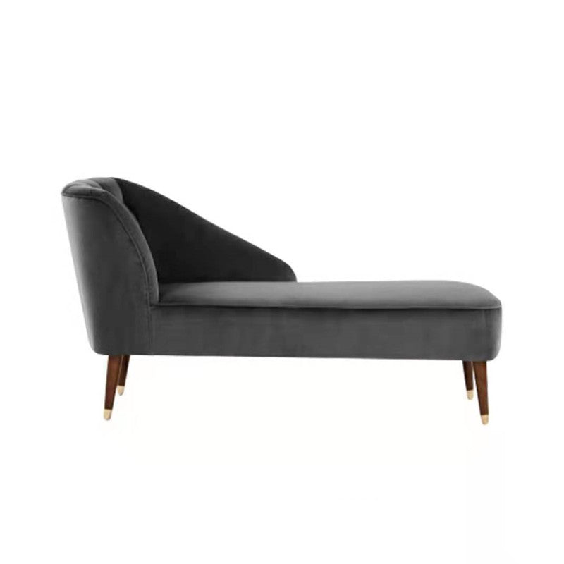 Contemporary One Armed Chaise Recessed Arms Accent Chair for Living Room