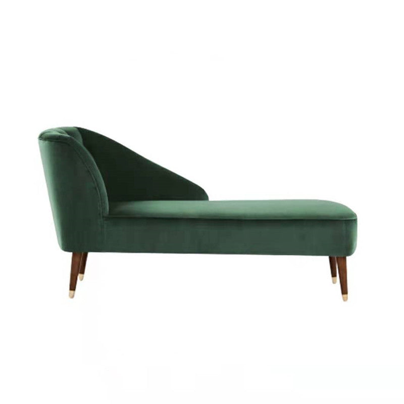 Contemporary One Armed Chaise Recessed Arms Accent Chair for Living Room