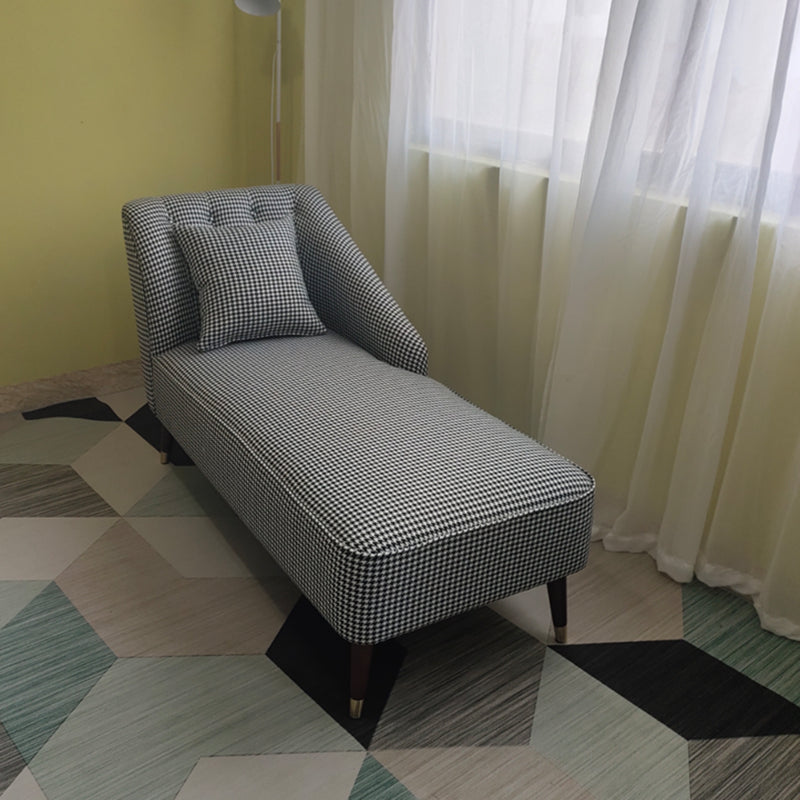 Contemporary One Armed Chaise Recessed Arms Accent Chair for Living Room