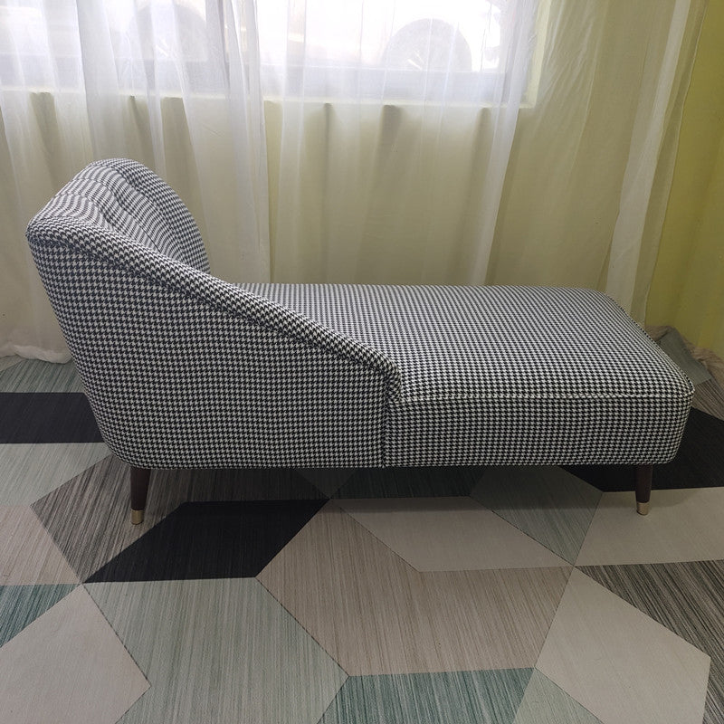 Contemporary One Armed Chaise Recessed Arms Accent Chair for Living Room