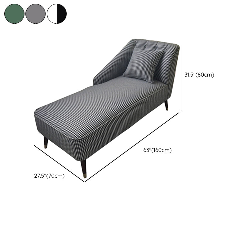 Contemporary One Armed Chaise Recessed Arms Accent Chair for Living Room