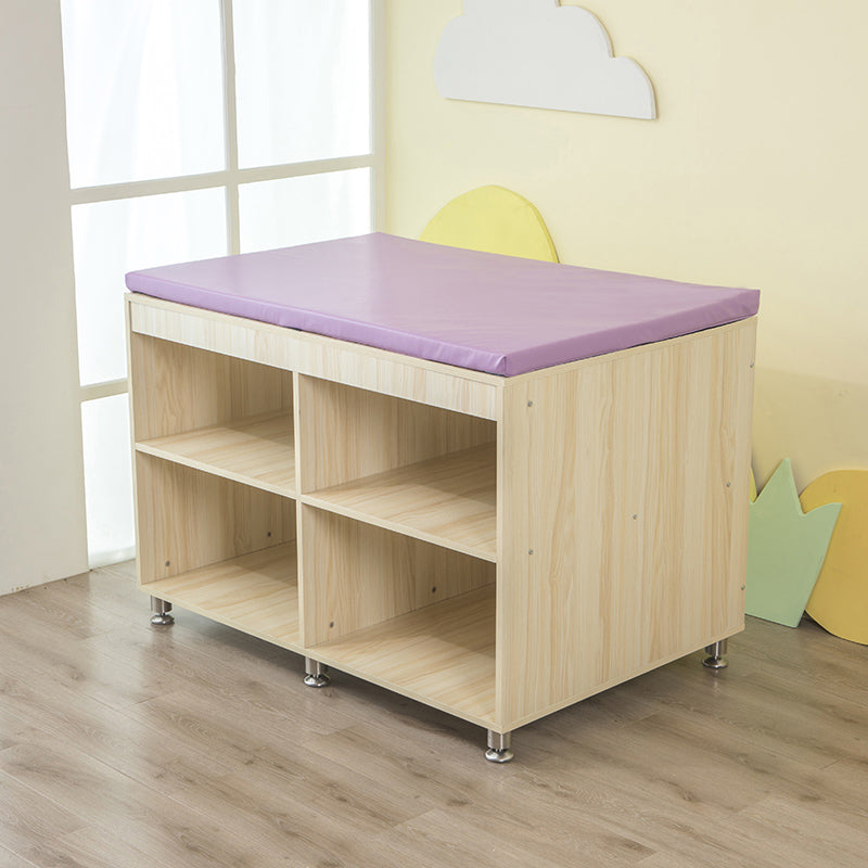 Modern Wood Changing Table Dresser with Storage and Pad, Flat Top Changing Table