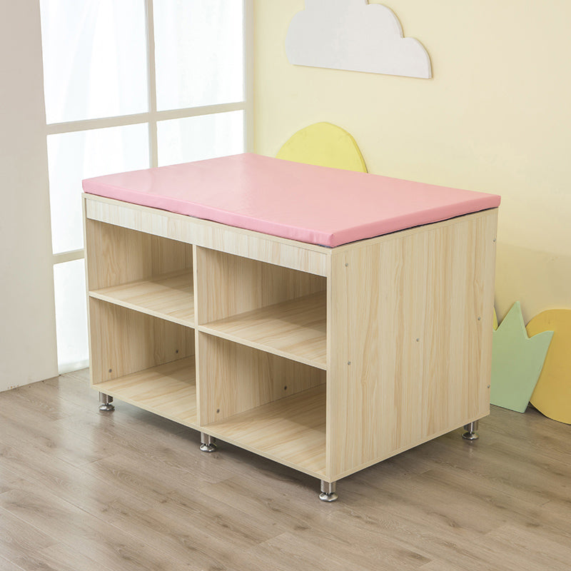 Modern Wood Changing Table Dresser with Storage and Pad, Flat Top Changing Table