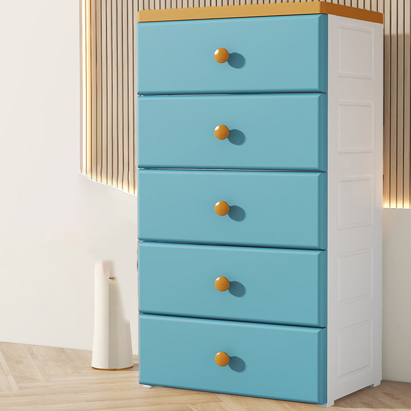 Contemporary Plastic Kids Nightstand Vertical Nursery Dresser for Home