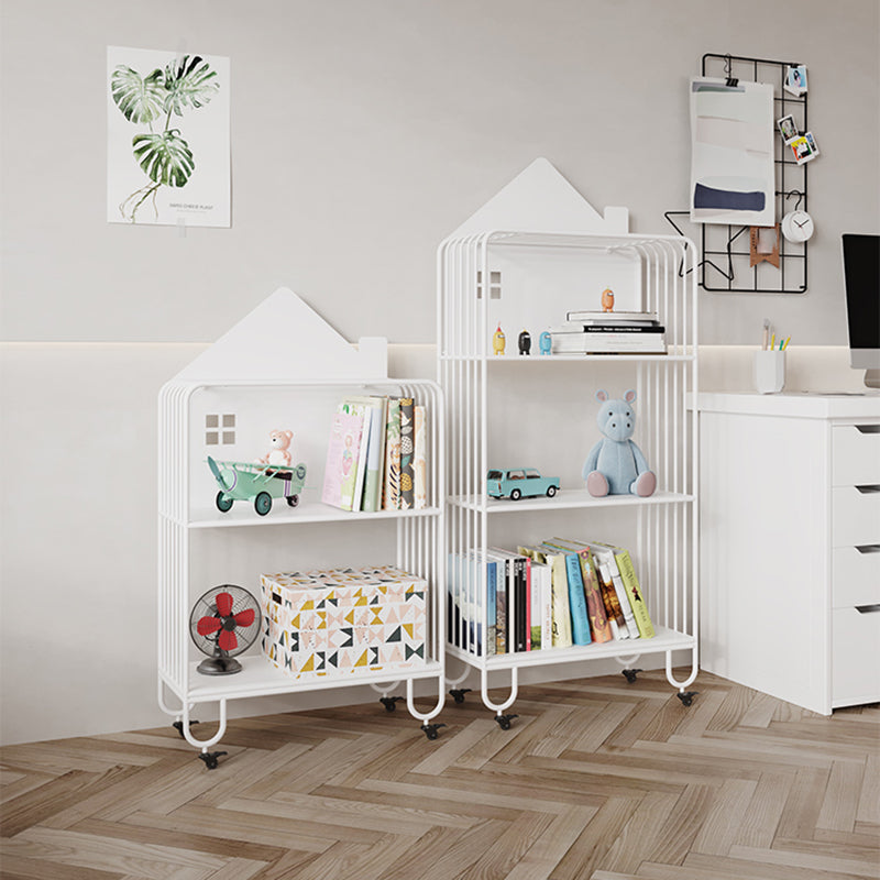 Scandinavian Open Back Bookshelf Freestanding Metal Book Shelf with Storage Space