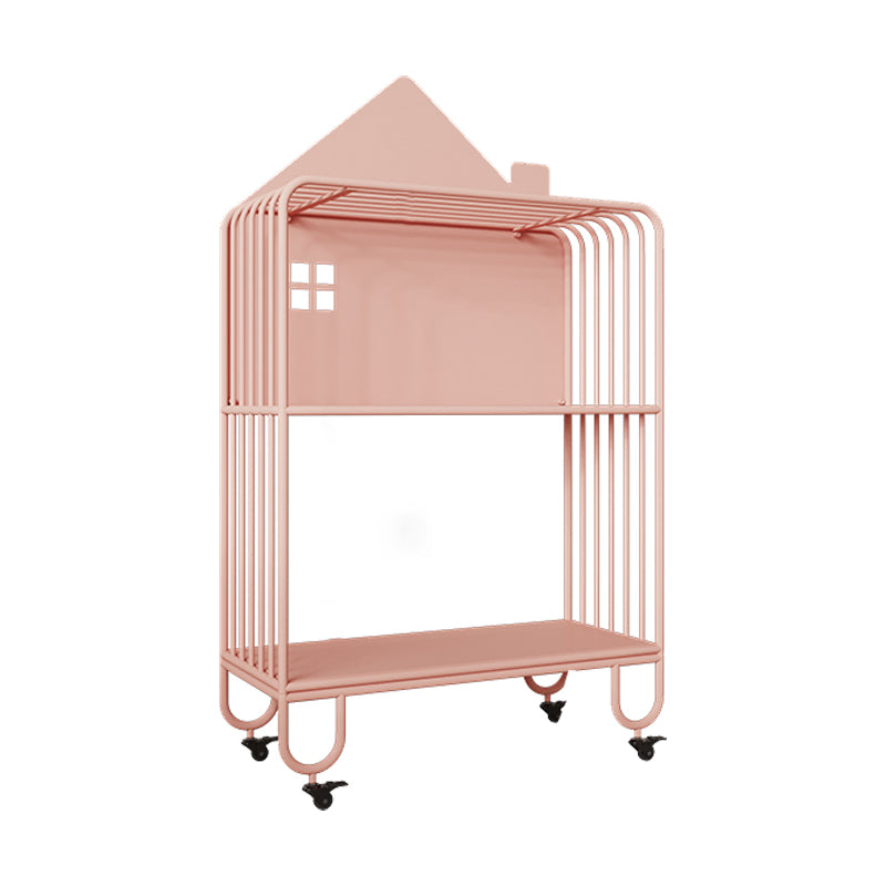 Scandinavian Open Back Bookshelf Freestanding Metal Book Shelf with Storage Space
