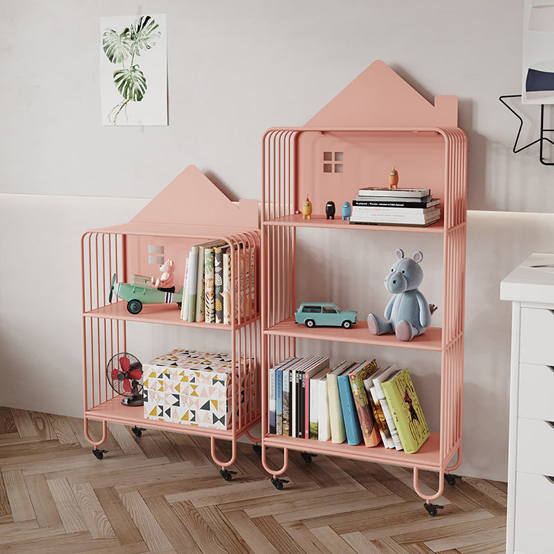 Scandinavian Open Back Bookshelf Freestanding Metal Book Shelf with Storage Space