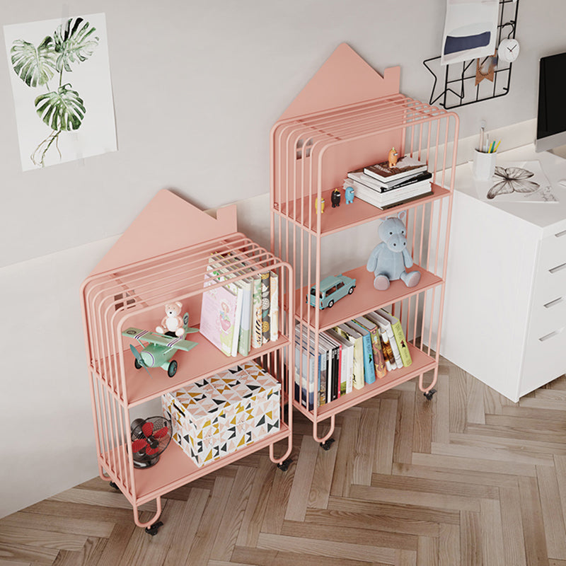 Scandinavian Open Back Bookshelf Freestanding Metal Book Shelf with Storage Space