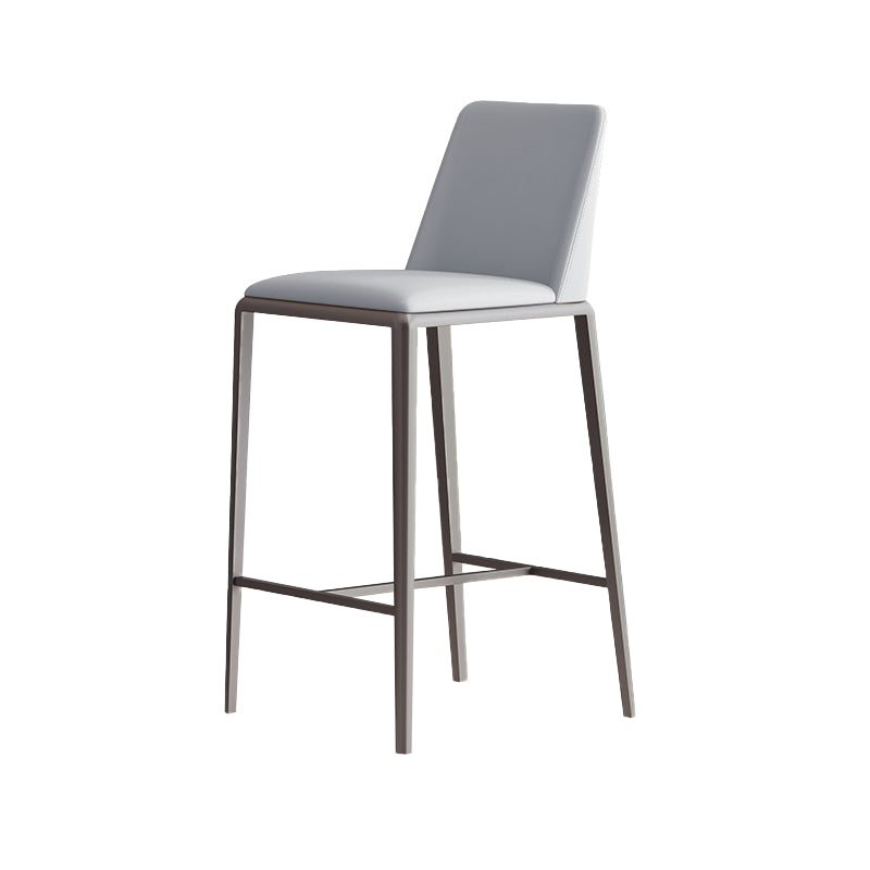 Upholstered Bar Stools Low Back Dining Stools with Metal Base