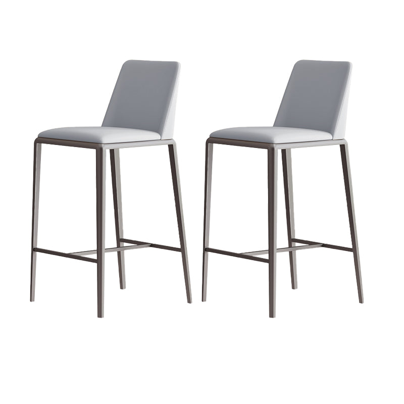 Upholstered Bar Stools Low Back Dining Stools with Metal Base