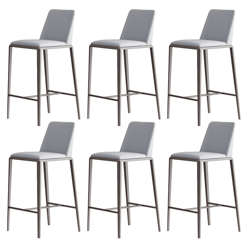 Upholstered Bar Stools Low Back Dining Stools with Metal Base