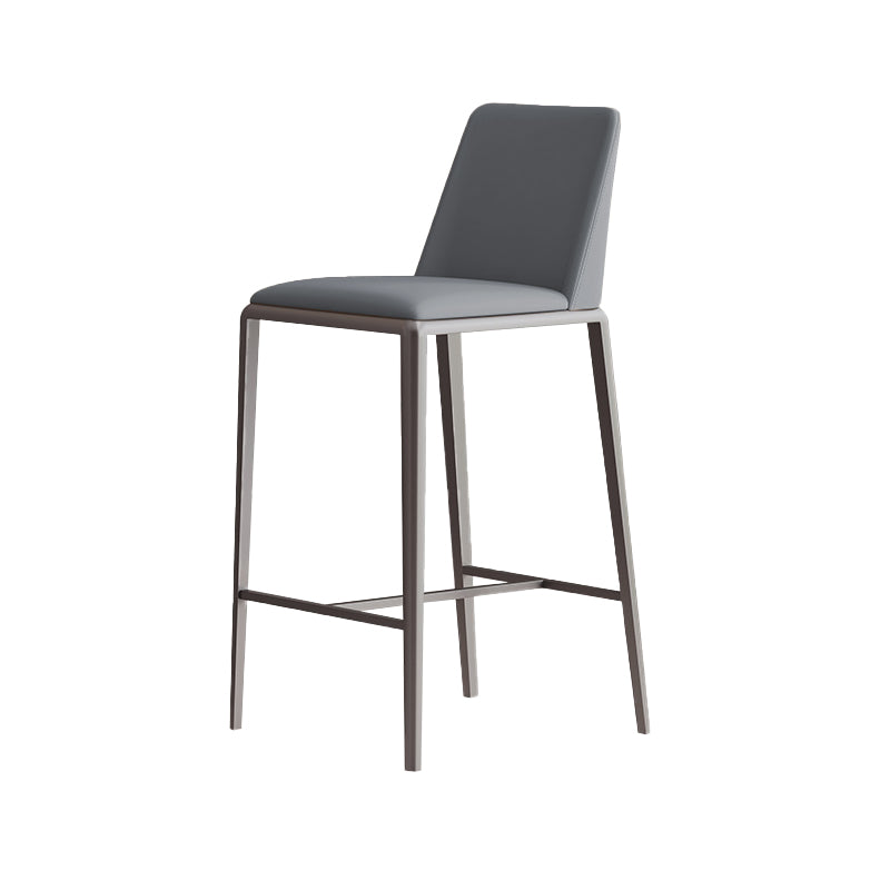 Upholstered Bar Stools Low Back Dining Stools with Metal Base