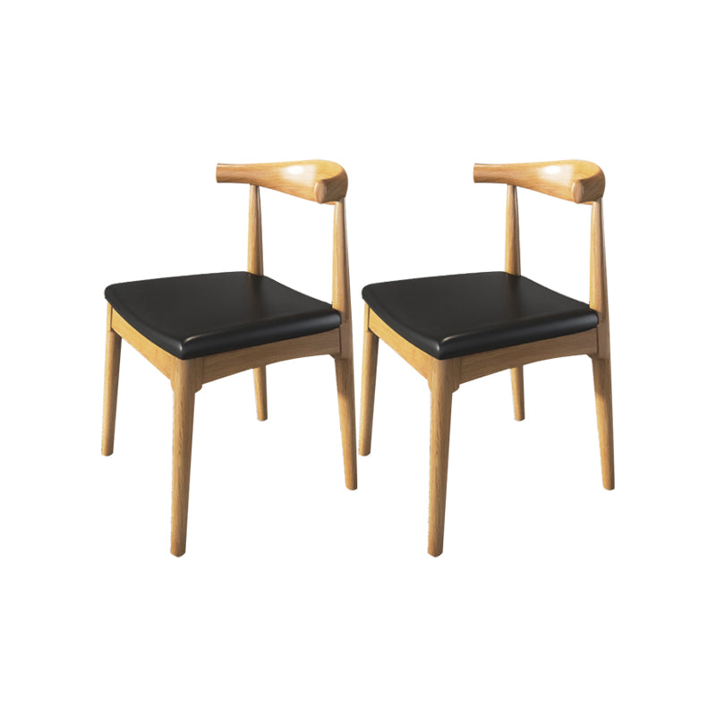 Industrial Armless Dining Chairs Solid Wood Open Back Side Chair