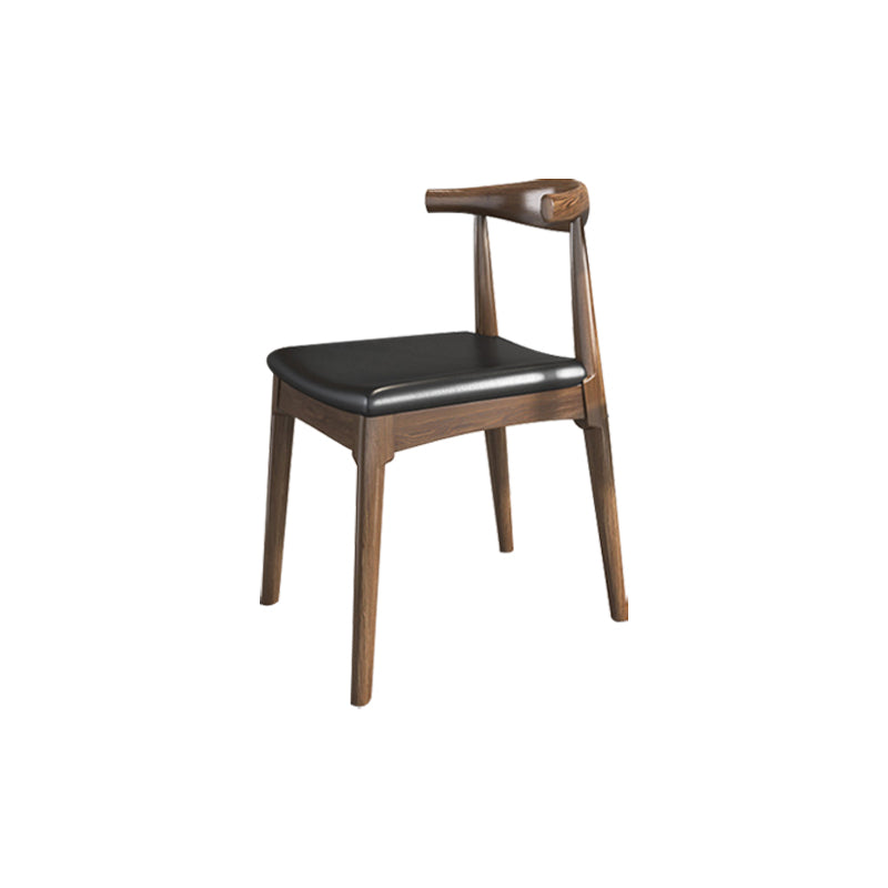 Industrial Armless Dining Chairs Solid Wood Open Back Side Chair