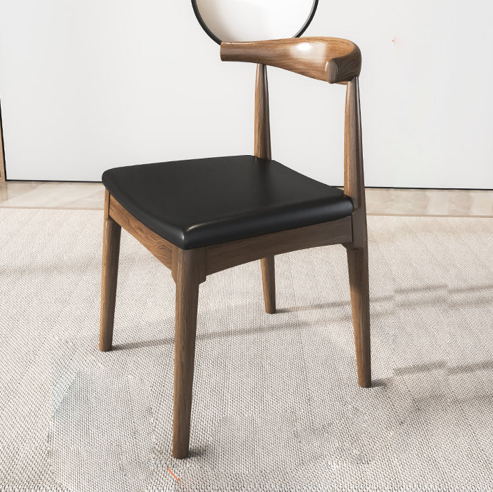 Industrial Armless Dining Chairs Solid Wood Open Back Side Chair