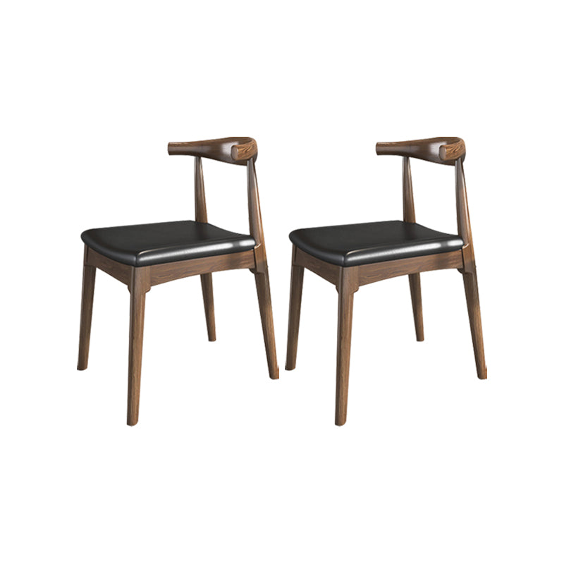 Industrial Armless Dining Chairs Solid Wood Open Back Side Chair