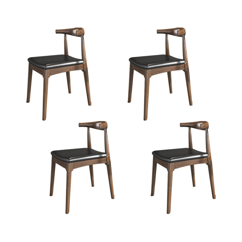 Industrial Armless Dining Chairs Solid Wood Open Back Side Chair