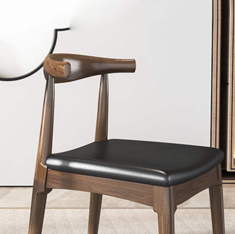 Industrial Armless Dining Chairs Solid Wood Open Back Side Chair