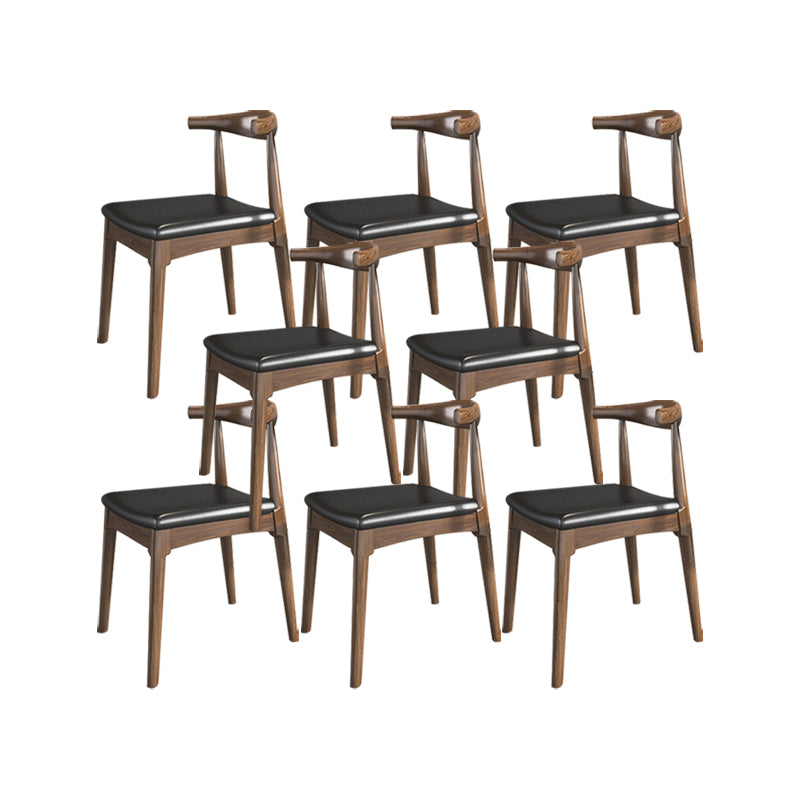 Industrial Armless Dining Chairs Solid Wood Open Back Side Chair