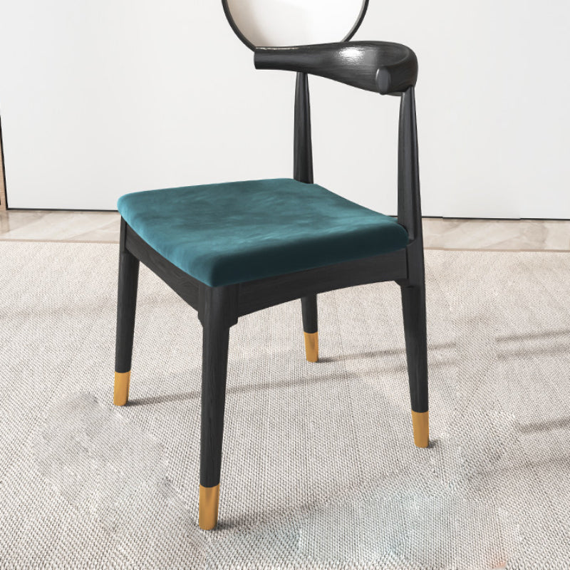Industrial Armless Dining Chairs Solid Wood Open Back Side Chair
