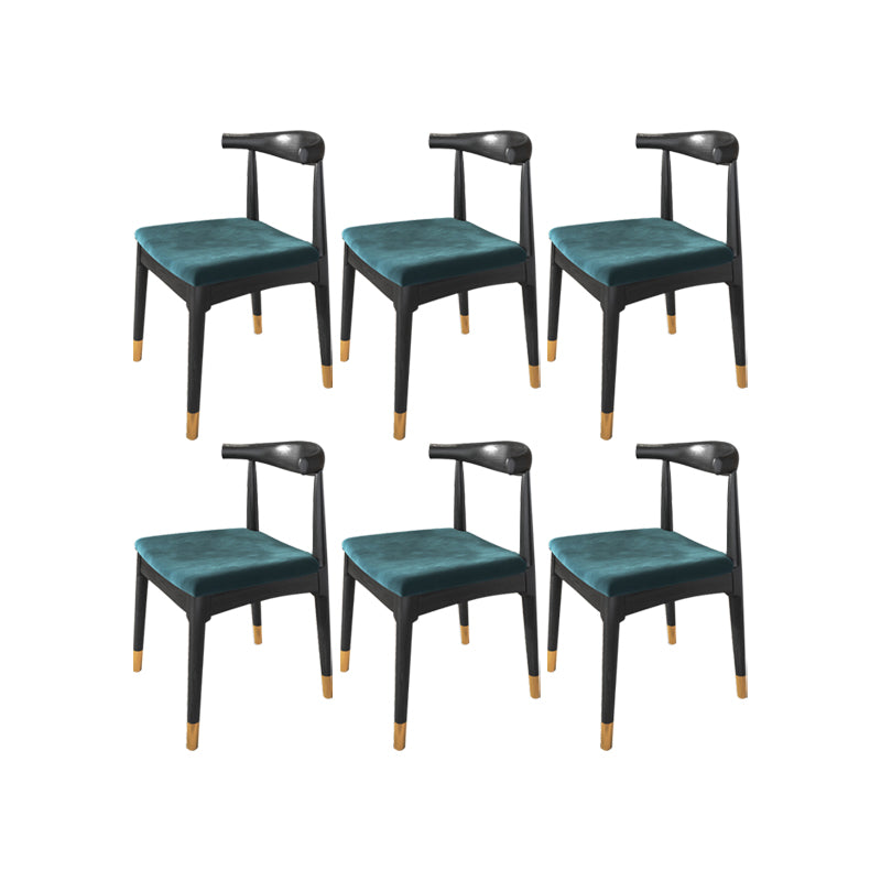 Industrial Armless Dining Chairs Solid Wood Open Back Side Chair