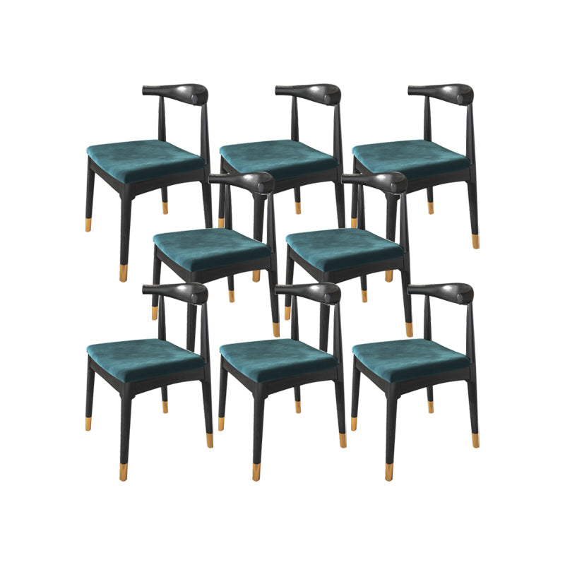 Industrial Armless Dining Chairs Solid Wood Open Back Side Chair