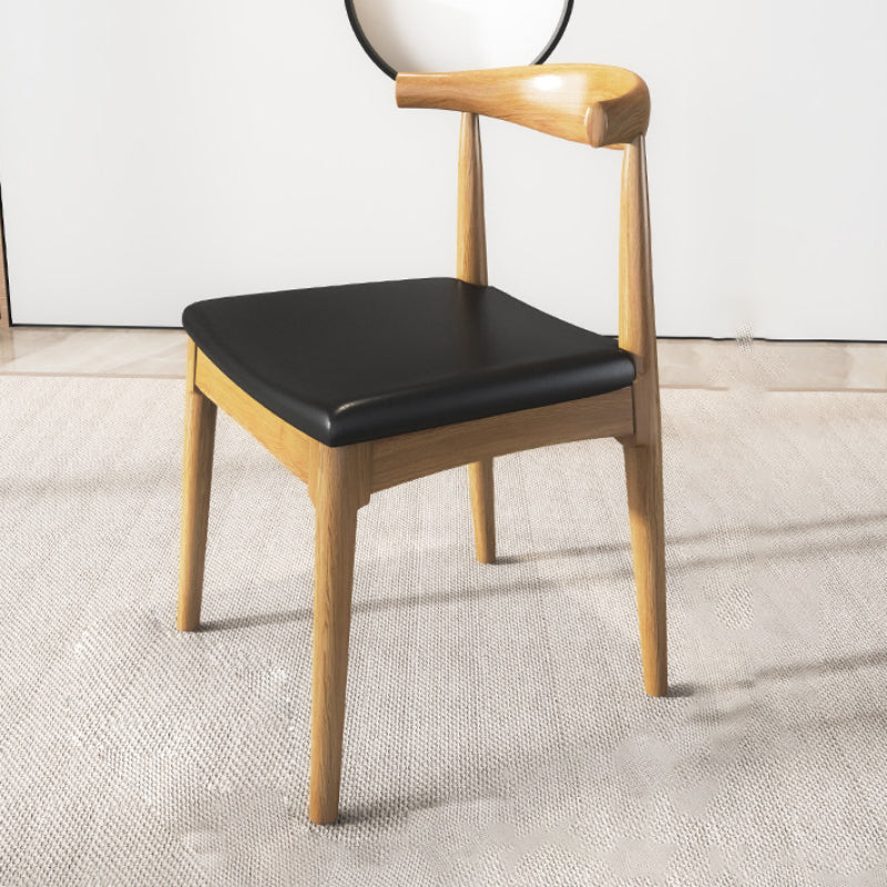 Industrial Armless Dining Chairs Solid Wood Open Back Side Chair
