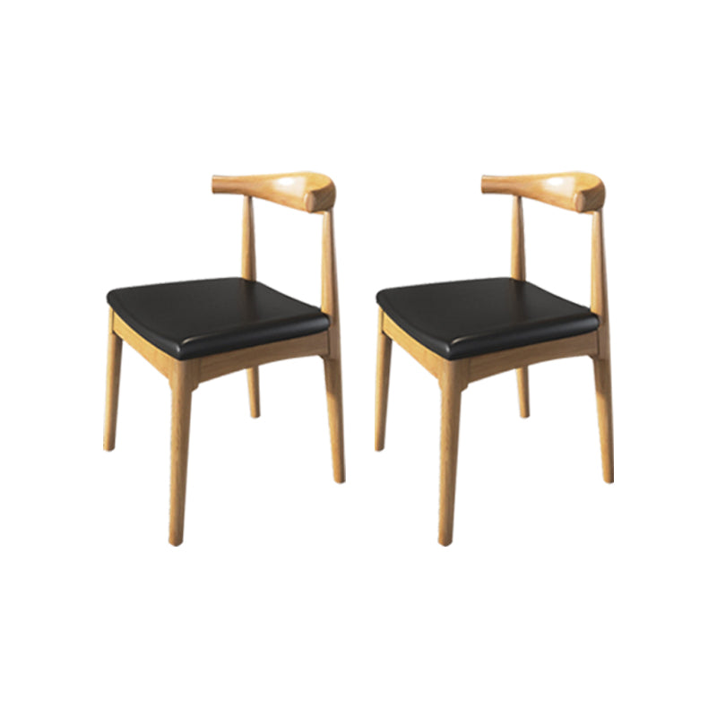 Industrial Armless Dining Chairs Solid Wood Open Back Side Chair