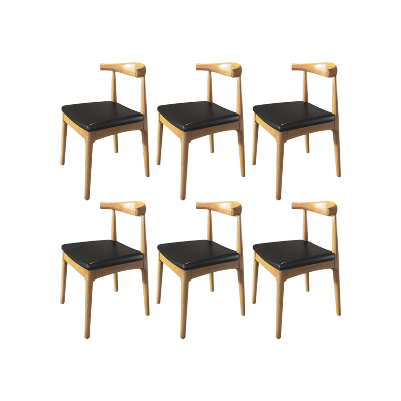 Industrial Armless Dining Chairs Solid Wood Open Back Side Chair