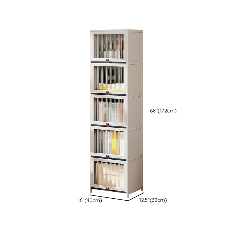 Mid-Century Modern Accent Cabinet Rectangle Storage Cabinet with Doors, White