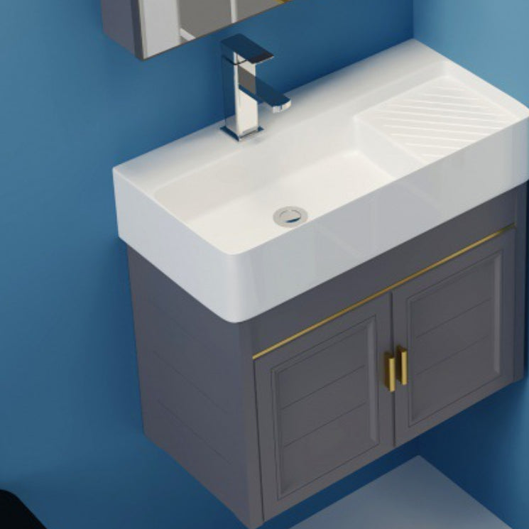 Modern Single Bath Vanity Wall Mount Ceramic Top Bathroom Vanity