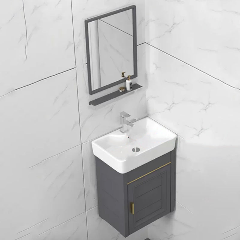 Modern Single Bath Vanity Wall Mount Ceramic Top Bathroom Vanity