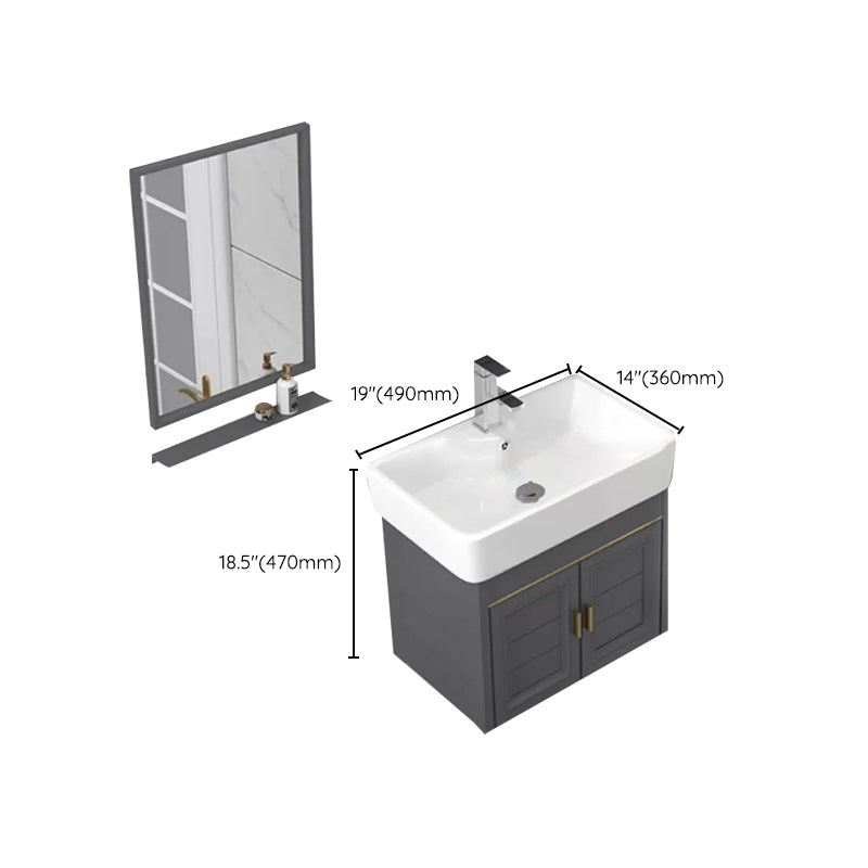 Modern Single Bath Vanity Wall Mount Ceramic Top Bathroom Vanity