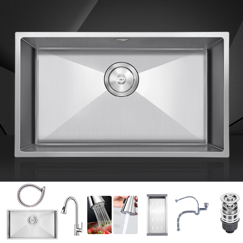 Stainless Steel Kitchen Sink Rectangular Shape Kitchen Sink with 1-Bowl