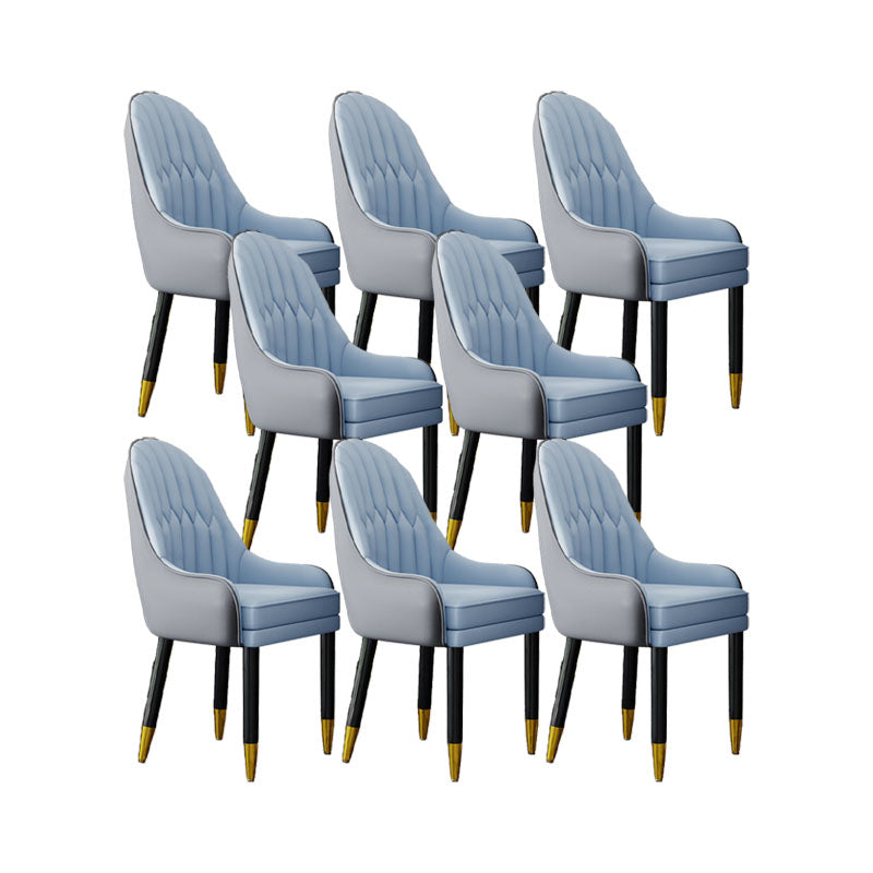 Faux Leather Dining Chairs Modern Parsons Chair with Wood Legs