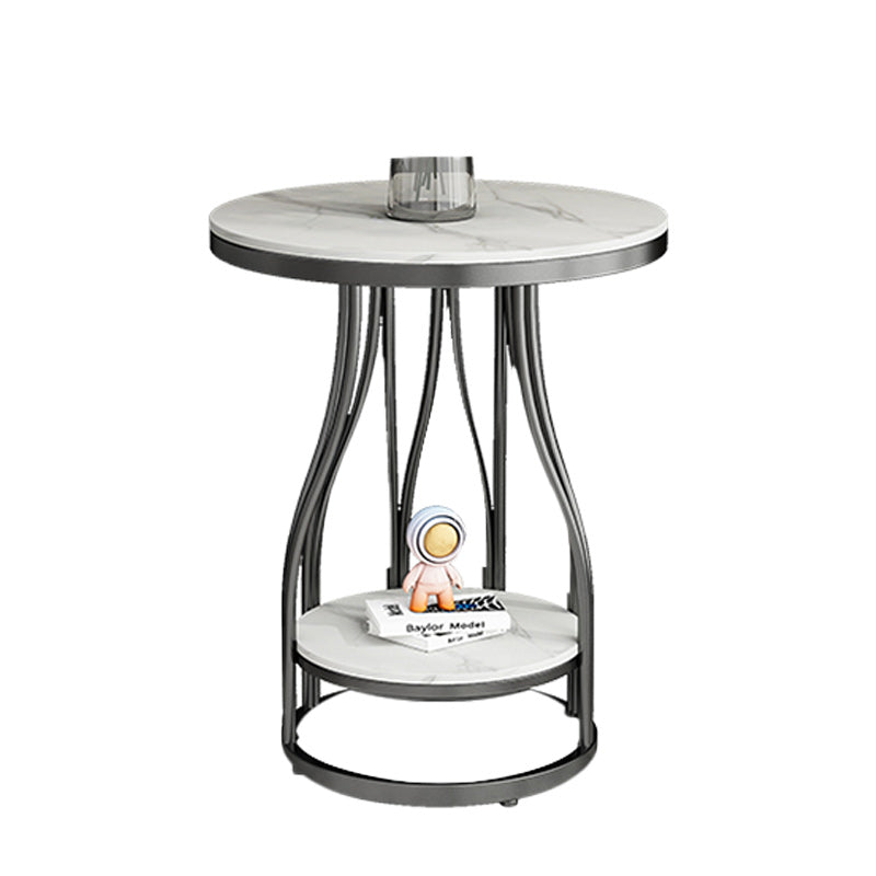 19"W Contemporary Corner Table Round Storage Accent Side Table