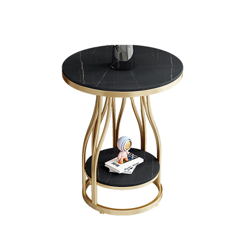 19"W Contemporary Corner Table Round Storage Accent Side Table