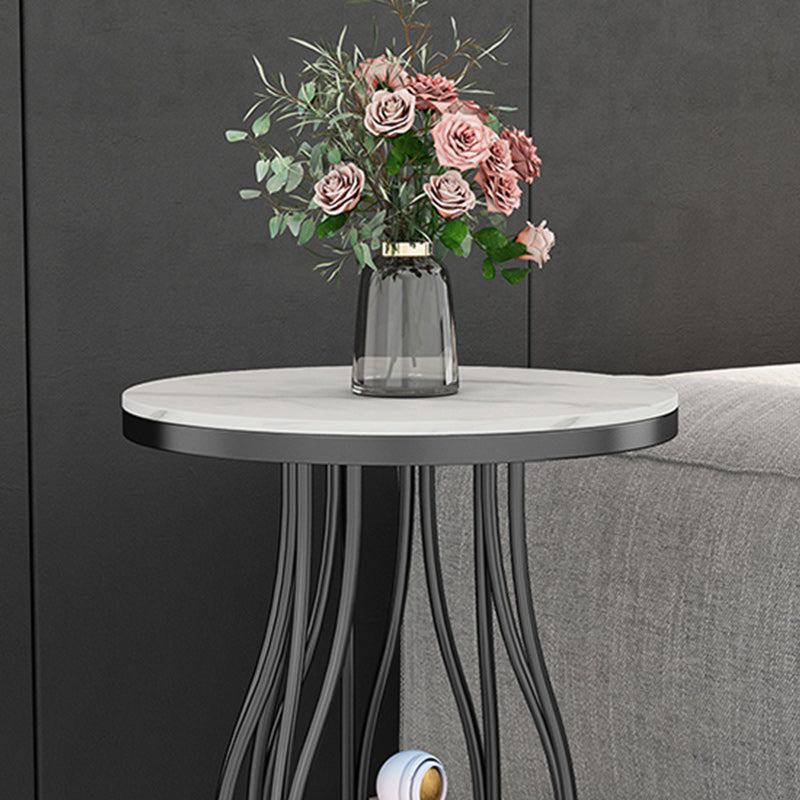 19"W Contemporary Corner Table Round Storage Accent Side Table