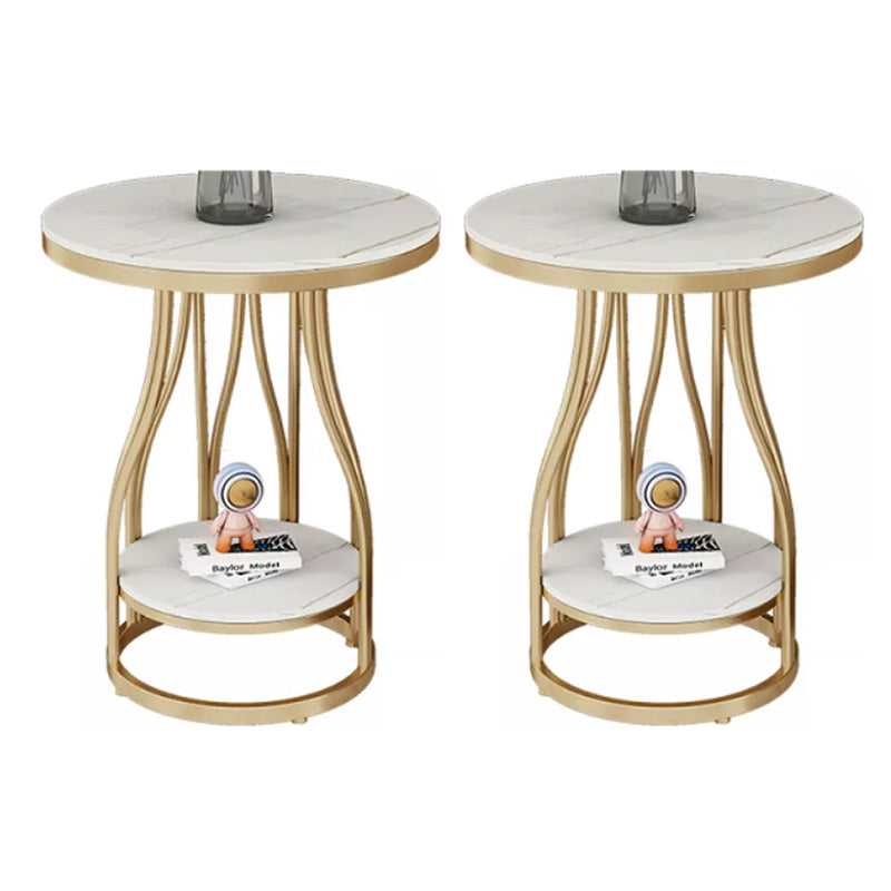 19"W Contemporary Corner Table Round Storage Accent Side Table