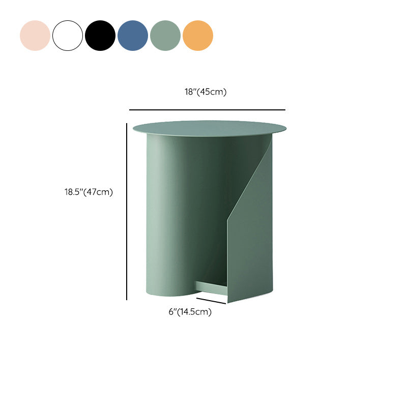 Contemporary Corner Table Round Side Table with Metal Shelves