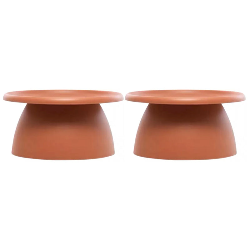 Glam Corner Table Plastic Round Pedestal Side End Snack Table